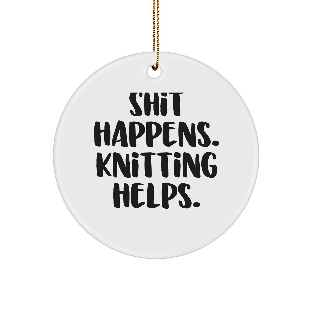 Knitting Circle Ornament - Funny Knitting Encouragement Unique Christmas Unique Gifts for Knitters from Santa, Mom, Grandma, Nana, Sister, Aunt, Friend, Wife - Image 1