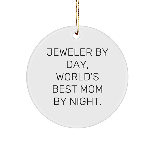 Jeweler's Delight, World's Best Mom By Night, Circle Ornament Gifts for Christmas - Image 1