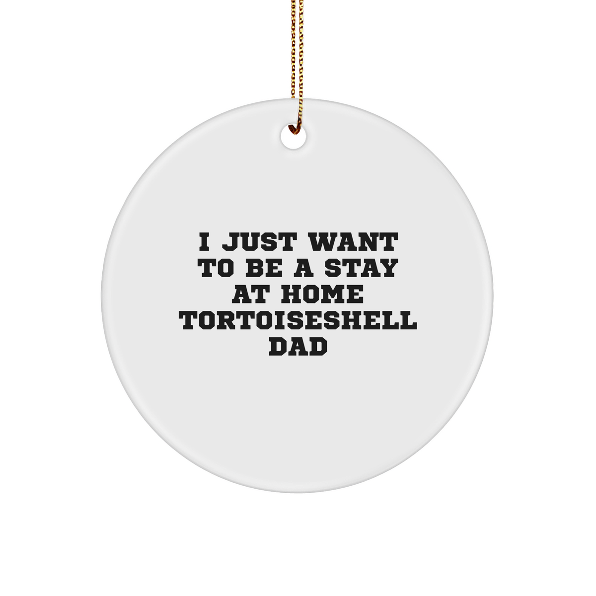Tortoiseshell Cat Dad Gifts for Christmas - Stay at Home Tortoiseshell Cat Dad Circle Ornament with Funny Quote - Image 1