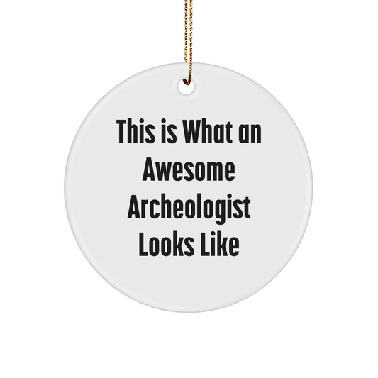 This Is What An Awesome Archeologist Looks Like, Circle Ornament, Gifts from Men to Women, Archeologist Circle Ornament for Christmas - Image 1