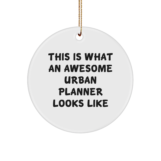This Is What An Awesome Urban Planner Looks Like - Funny Urban Planner Gifts, Circle Ornament, Unique Christmas Unique Gifts for Urban Planners - Image 1