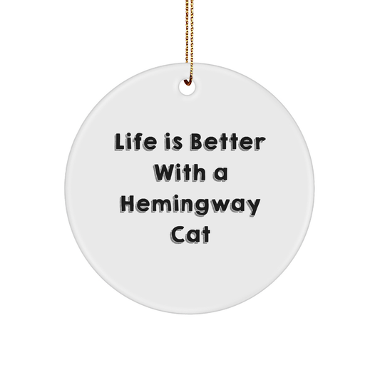 Hemingway Cat Lovers' Funny Circle Ornament Gifts from Friends for Christmas - Image 1