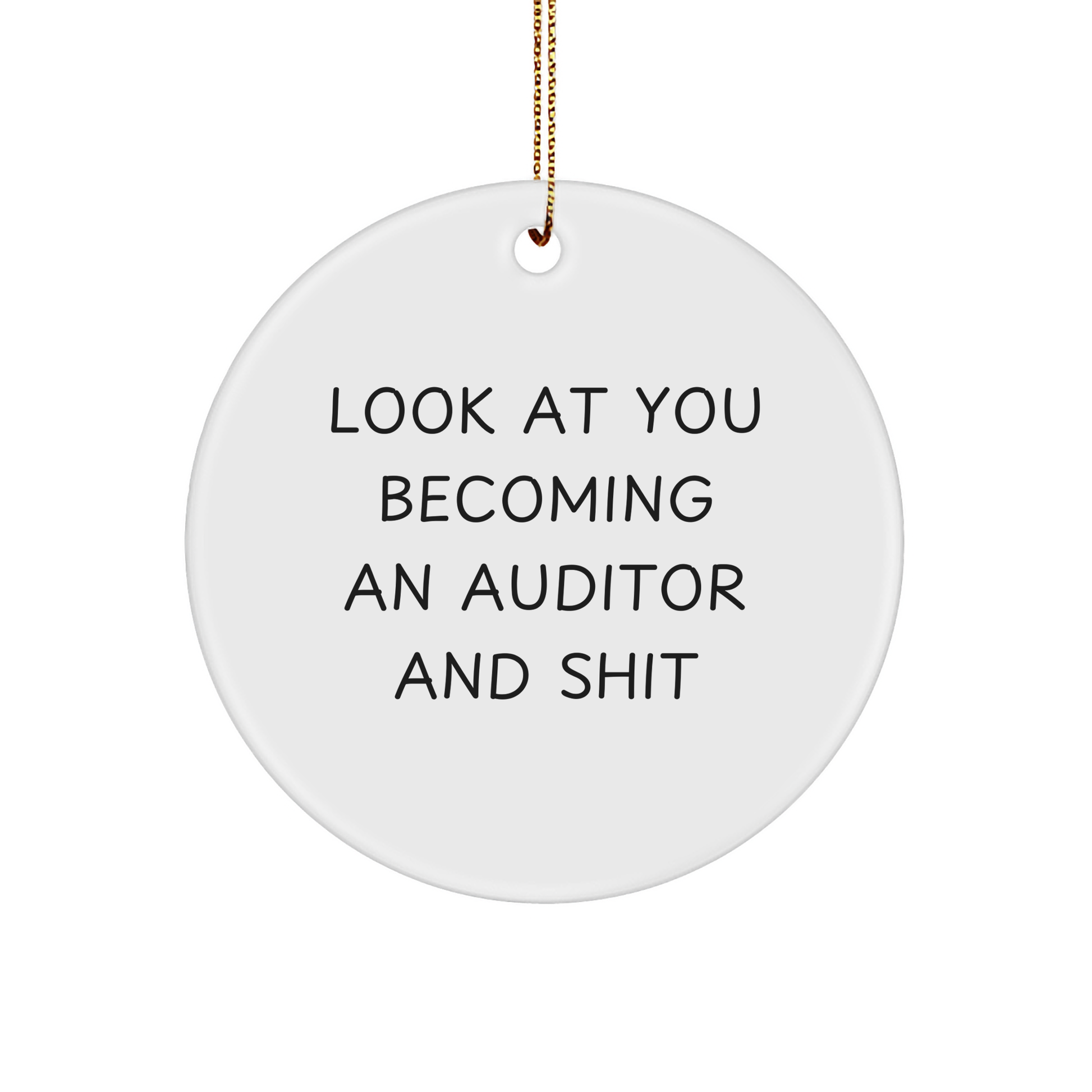 Auditor Circle Ornament Gifts from Friends for Christmas Fun - Look At You Becoming An Auditor And Shit - Image 1