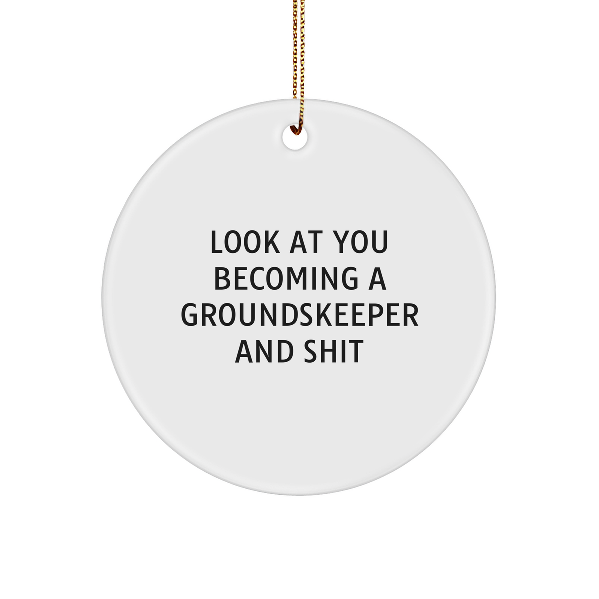 Funny groundskeeper Gift, Circle Ornament for Him, Look at You Becoming a groundskeeper and Shit, Christmas Unique Gifts from Friends - Image 1