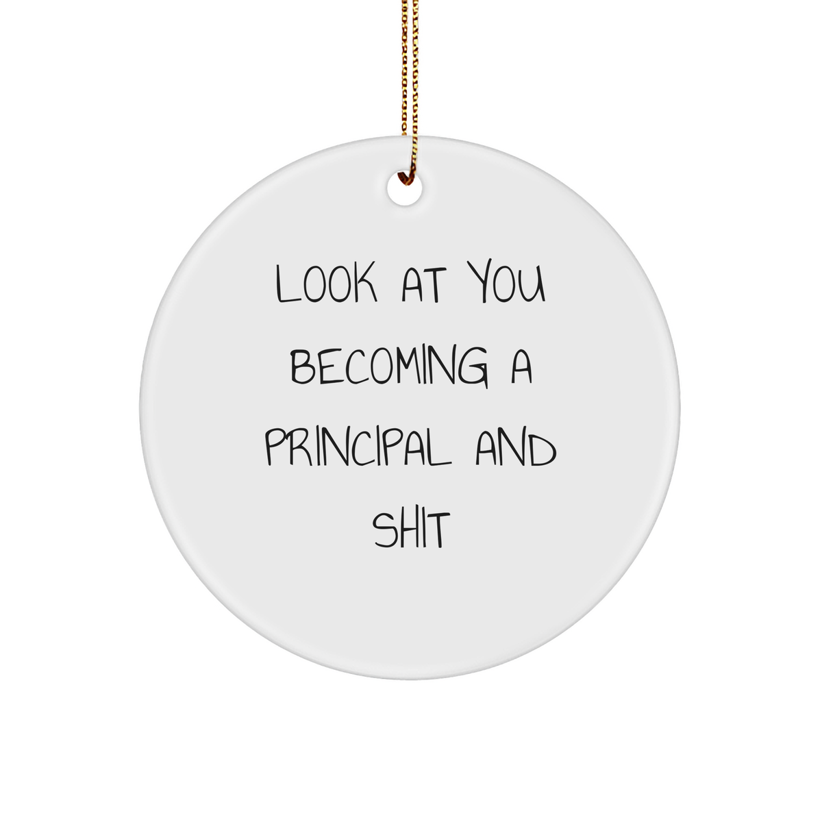 Funny Principal Ornament Gifts: Look at You Becoming a Principal and Shit - Unique Christmas Unique Gifts for Principals, Funny Educational Gifts for Teachers, Graduation Gifts for Principals - Image 1
