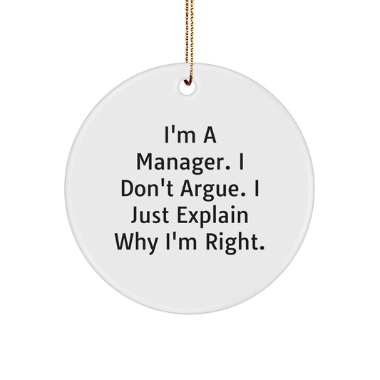 Gifts for the Manager in Your Life I'm a Manager Funny Quote Christmas Unique Gifts, Manager Ornaments, Inspirational Manager Gifts, Encouragement for Managers, Unique Gifts for Managers from You - Image 1