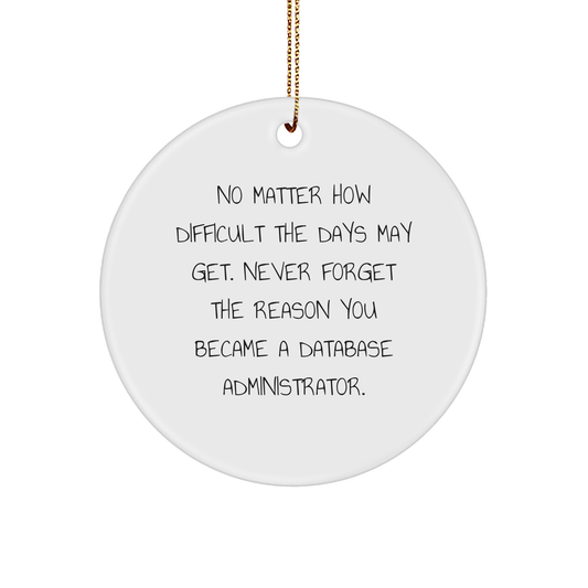 Database Administrator Gifts, Inspirational Circle Ornaments, Christmas Unique Gifts from Dad, Mom, or Coworkers to Men, Women, or Friends - Image 1