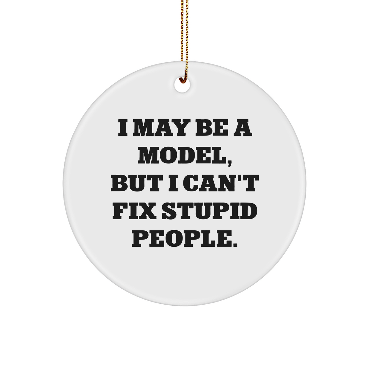 Funny Model Quote Ornament, I May Be A Model, But I Can't Fix Stupid People, Christmas Unique Gifts for Model Lovers, Gifts from Mom to Son or Daughter - Image 1