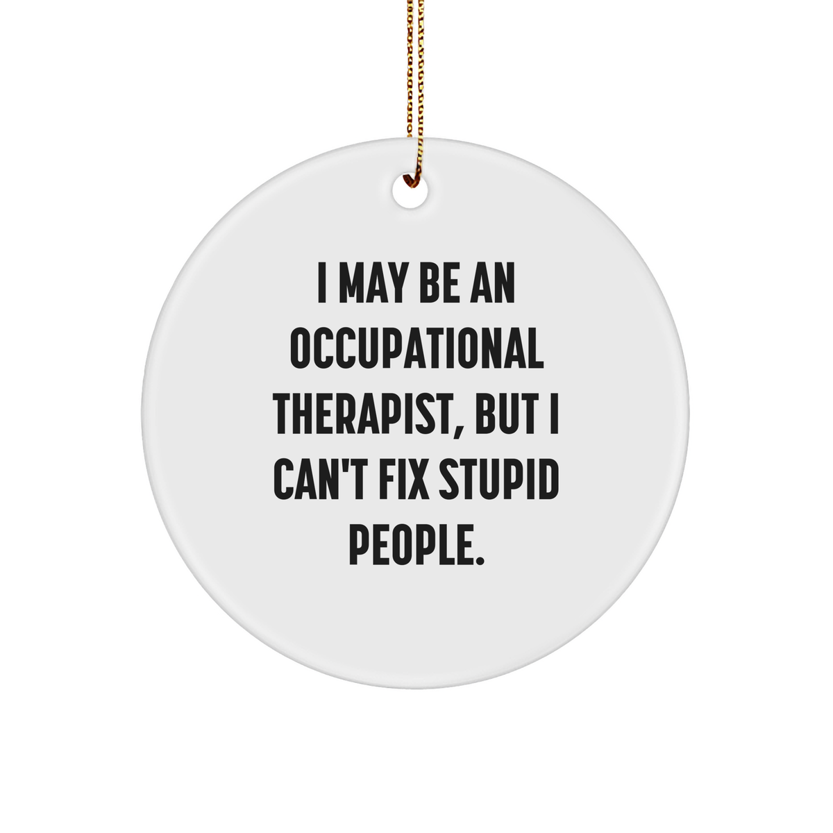 Funny Occupational Therapist Circle Ornament Gifts from Friends to Occupational Therapist, I May Be An, Circle Ornament, Inspirational, Christmas Unique Gifts - Image 1