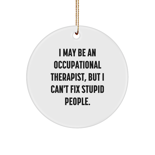 Funny Occupational Therapist Circle Ornament Gifts from Friends to Occupational Therapist, I May Be An, Circle Ornament, Inspirational, Christmas Unique Gifts - Image 1