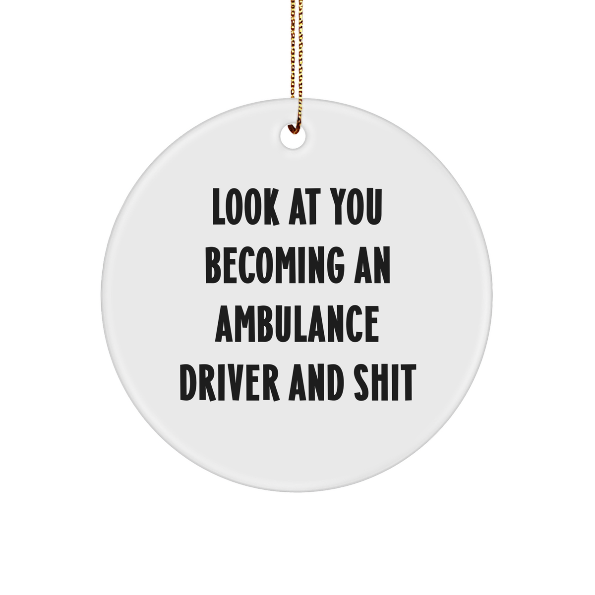 Funny Ambulance Driver Circle Ornament Gifts from Friends and Family for Ambulance Driver Christmas Unique Gifts - Image 1