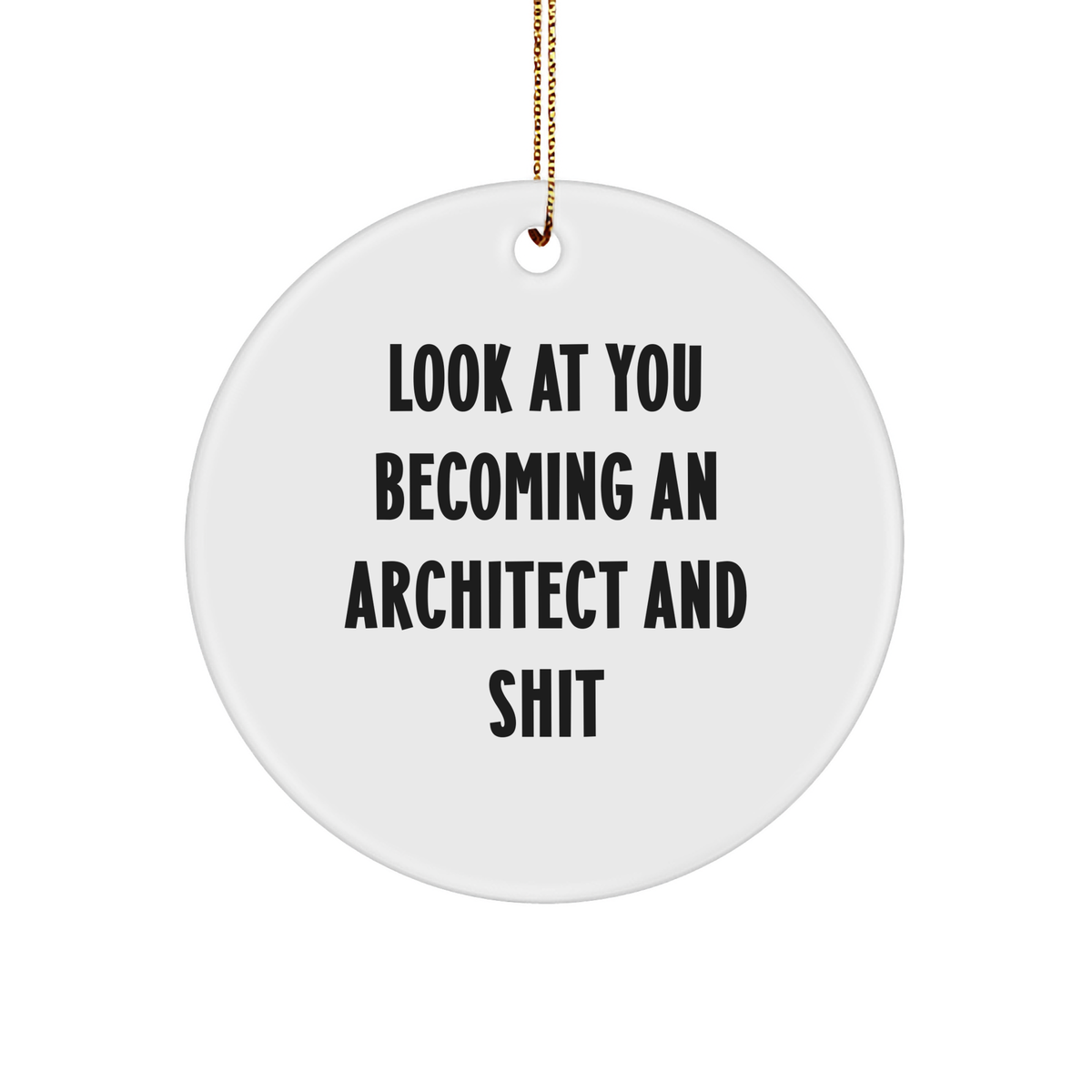 Funny Look at You Becoming an Architect Gifts for Him, Circle Ornament for Christmas - Gifts from Family, Friends, or Coworkers - Image 1