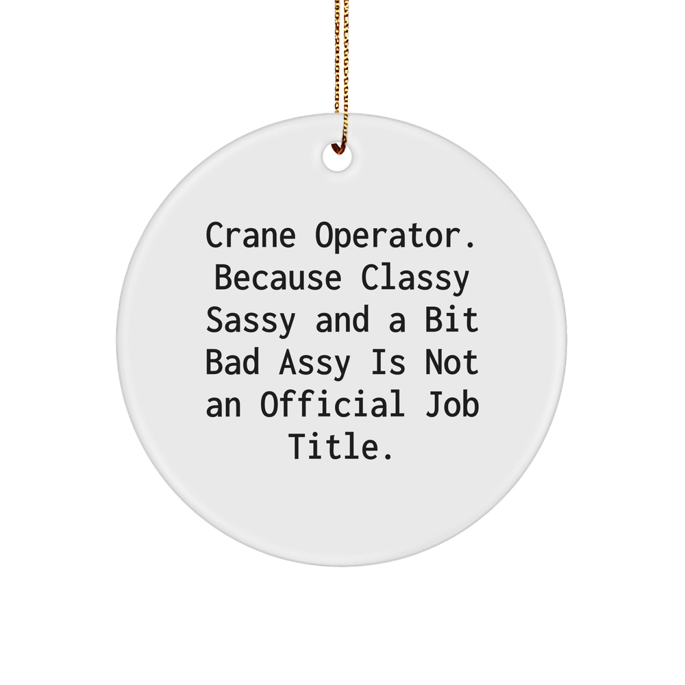Funny Crane Operator Gifts | Gifts for Crane Operators | Unique Christmas Sarcastic Gifts | Circle Ornament | Gifts from Crane Operator - Image 1