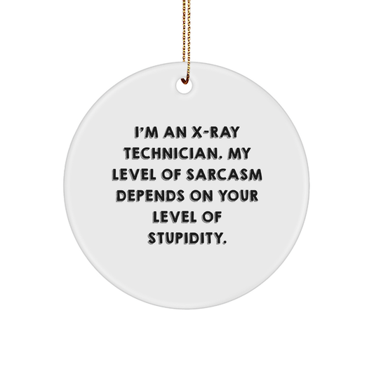 Funny X-Ray Technician Gifts for Friends, Unique Christmas Unique Gifts from Coworkers, Humorous Circle Ornament for Men, Sassy Medical X-Ray Technician - Image 1