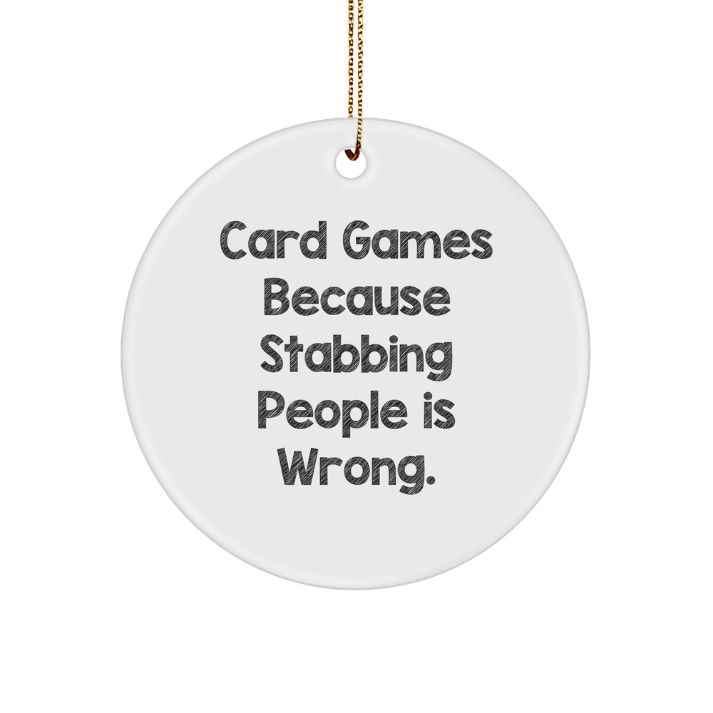 Card Games Circle Ornament Gifts from Men to Card Games Enthusiasts, Funny Card Game Circle Ornament for Christmas - Image 1