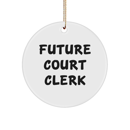Future Court Clerk's Funny Christmas Circle Ornament Gifts from Family Friends Coworkers - Image 1