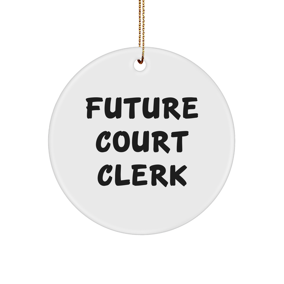 Future Court Clerk's Funny Christmas Circle Ornament Gifts from Family Friends Coworkers - Image 1