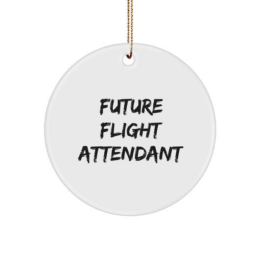 Funny Future Flight Attendant Christmas Circle Ornament Gifts from Friends to Flight Attendant - Image 1