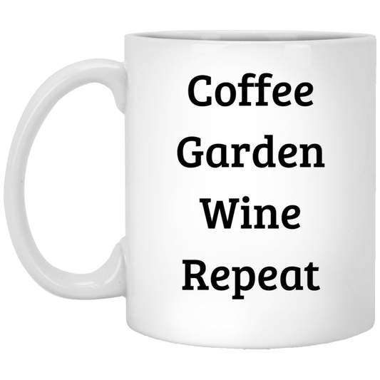 Unique Birthday Unique Gifts for Garden Lovers, Funny Gardening Gifts for Men and Women, Coffee Garden Wine Repeat Mug Gifts from Friends