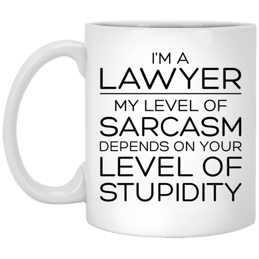 Lawyer Ceramic Coffee Mug - My Level of Sarcasm Design | Graduation Gift