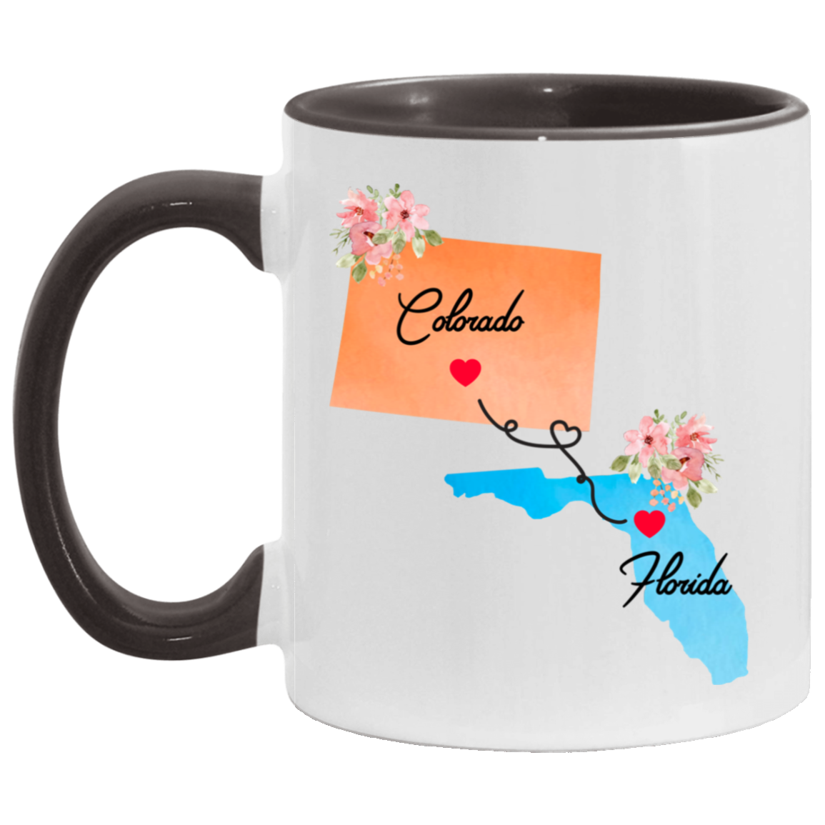 Friendship Coffee Mug - Colorado to Florida Design | Long Distance Gift