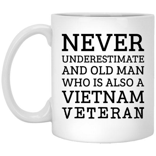 Veteran Coffee Mug - Never Underestimate an Old Man | Birthday or Christmas Gift