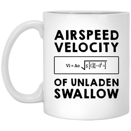 Math Lover Coffee Mug - AIRSPEED VELOCITY OF UNLADEN SWALLOW | Birthday Gift