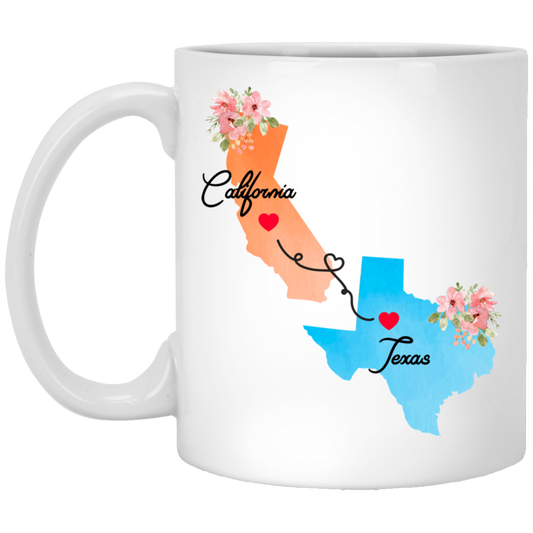 Friend Unique Coffee Mug - California Texas Design | Birthday Gift