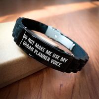 Load image into Gallery viewer, Urban Planner Gifts, Funny Quote, Glide lock Clasp Adjustable Black Stainless Steel Silicone Bracelet for Mother&#39;s Day from Friends, Coworkers or Family - Image 2
