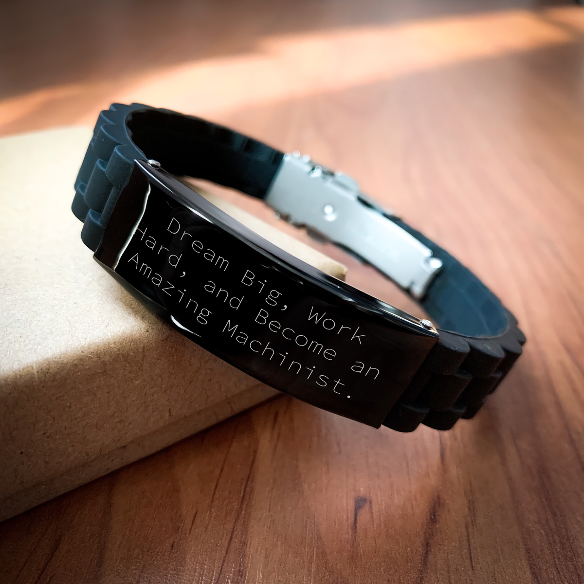 Machinist Gifts - Inspirational Quote - Glide lock Clasp Bracelet for Men and Women - Dream Big, Work Hard, And Become An Amazing Machinist. - Gifts from Friends and Family for Mother's Day - Image 2