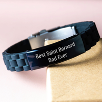 Load image into Gallery viewer, Saint Bernard Dog Lovers&#39; Favorite Glide lock Clasp Bracelet, Funny Best Dad Ever Gift for Men, Father&#39;s Day Unique Gifts from Family - Image 3
