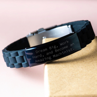 Load image into Gallery viewer, Machinist Gifts - Inspirational Quote - Glide lock Clasp Bracelet for Men and Women - Dream Big, Work Hard, And Become An Amazing Machinist. - Gifts from Friends and Family for Mother&#39;s Day - Image 3
