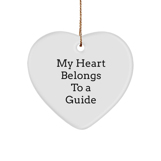 Guide's Heartfelt Guide Love Heart Ornament, Funny Gifts from Friends or Family for Guide Christmas Decorations, My Heart Belongs To A Guide - Image 1