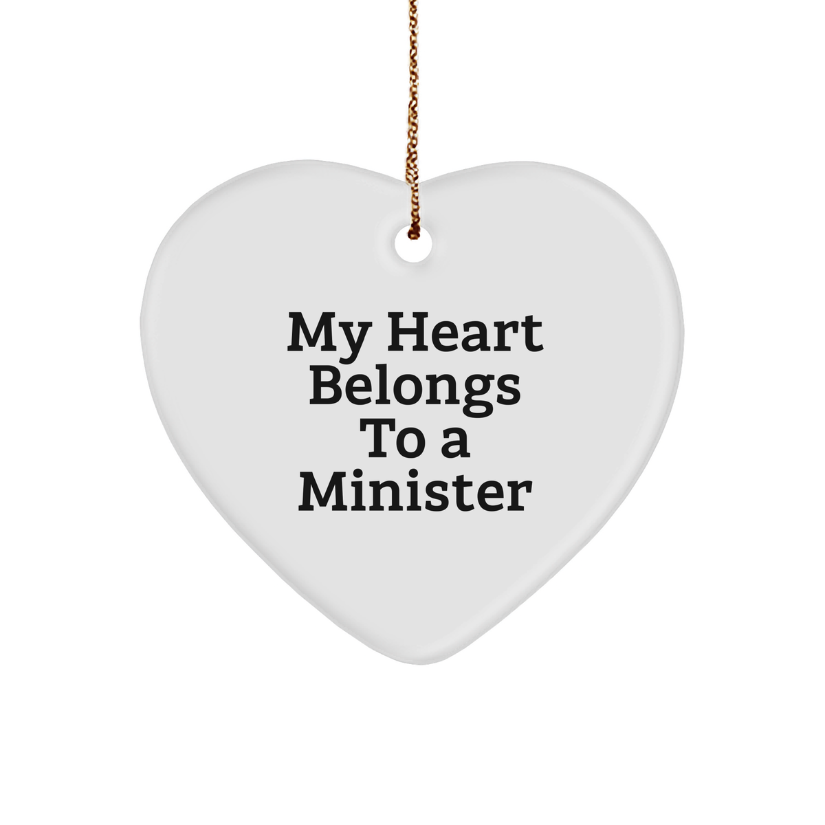Minister Gifts from Friends - My Heart Belongs To A Minister Heart Ornament, Christmas Unique Presents for Minister - Image 1