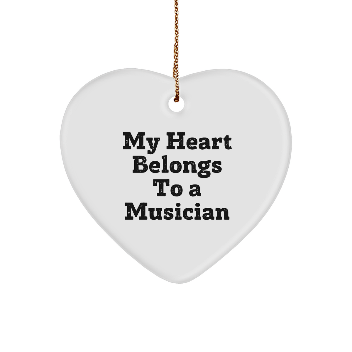 Funny Musician Gifts from Friends - 'My Heart Belongs To A Musician' Heart Ornament, Unique Christmas Unique Gift for Musician Friends and Family - Image 1
