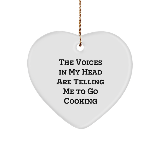 Funny Cooking Quote Heart Ornament, Gifts from Friends for Cooking Lovers, Christmas Unique Gifts - Image 1