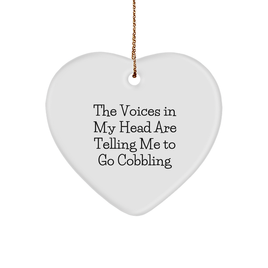 Funny Cobbling Gifts from Friends for Cobbling Enthusiasts, Heart Ornament for Christmas - Image 1