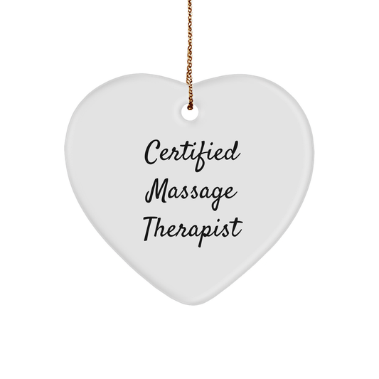 Certified Massage Therapist Heart Ornament Gifts for Massage Therapists, Massage Therapist Gifts from Friends, Funny Massage Therapist Christmas Unique Gifts - Image 1