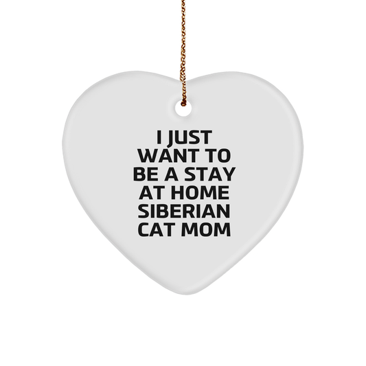 Siberian Cat Mom's Delight, Heart Ornament Gifts for Her, Funny Quote, Christmas Unique Gifts from Mom to Family - Image 1