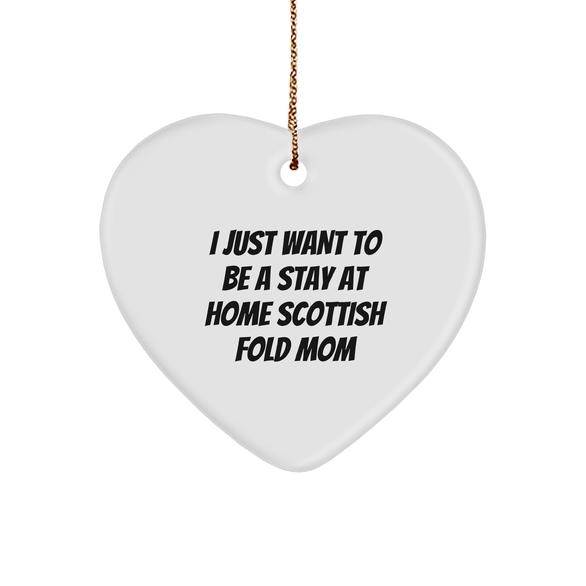 Funny Scottish Fold Cat Mom's Heart Ornament Gifts from Friends for Christmas - Image 1
