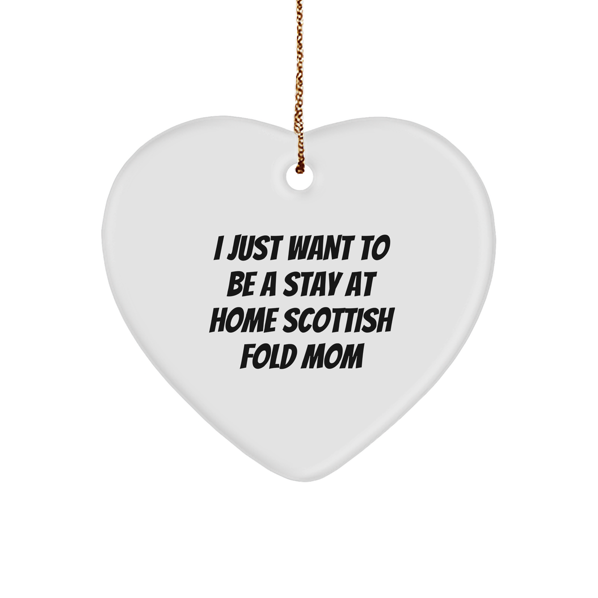 Funny Scottish Fold Cat Mom's Heart Ornament Gifts from Friends for Christmas - Image 1
