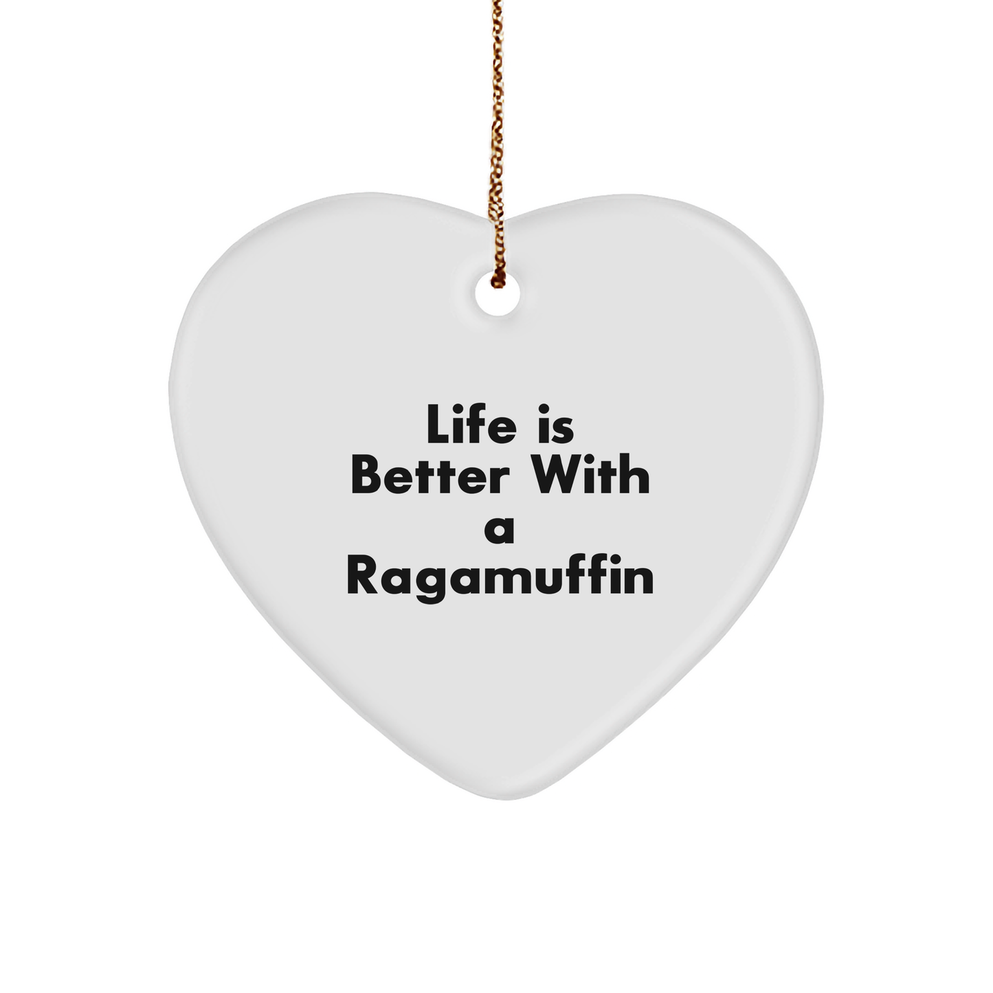 Ragamuffin Cat Heart Ornament Gifts from Friends, Family, for Christmas - Image 1