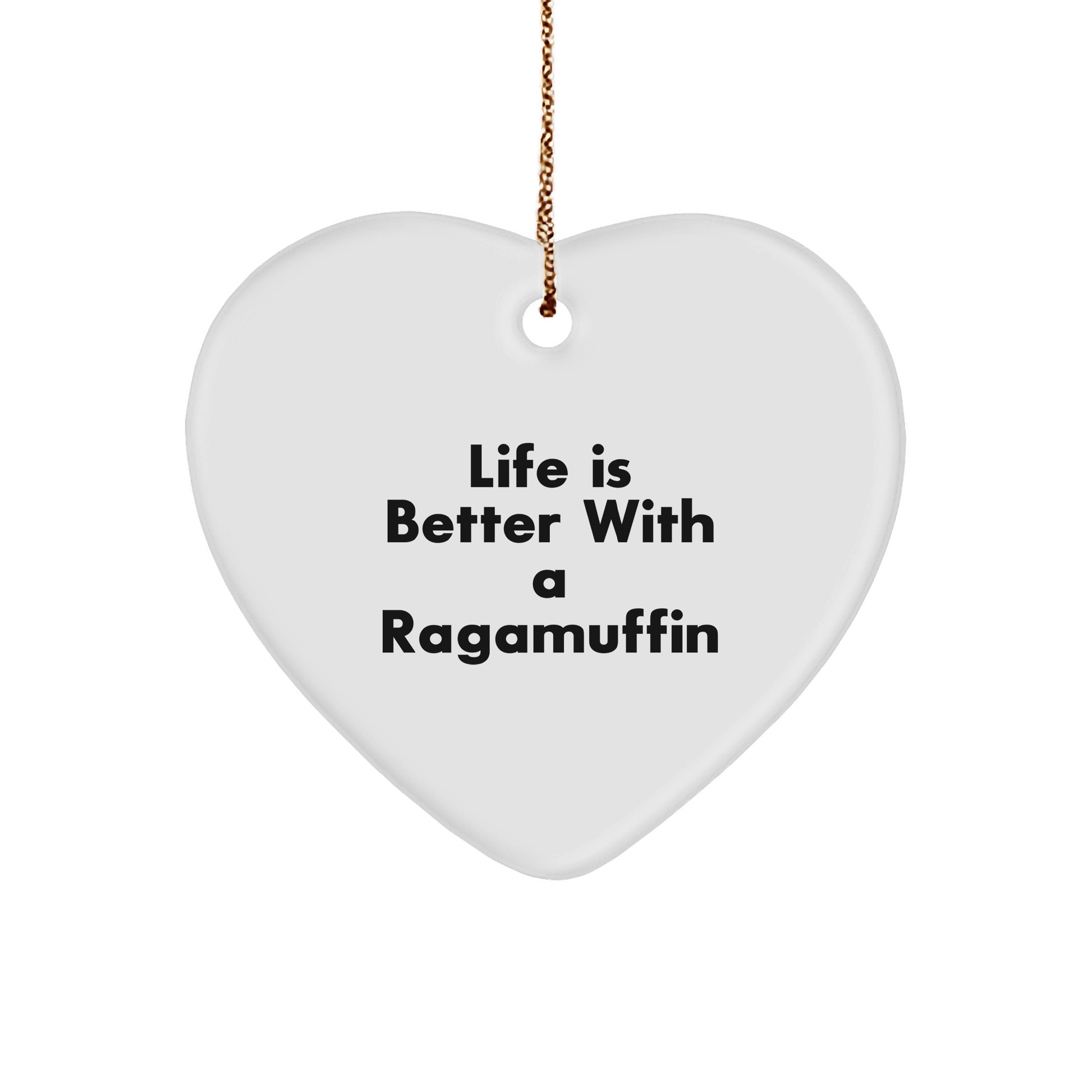 Ragamuffin Cat Heart Ornament Gifts from Friends, Family, for Christmas - Image 1