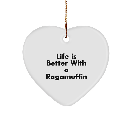 Ragamuffin Cat Heart Ornament Gifts from Friends, Family, for Christmas - Image 1