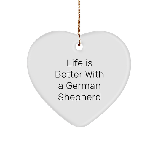 Life is Better with German Shepherd Heart Ornament Gifts from Men to German Shepherd Dog Owners for Christmas - Image 1