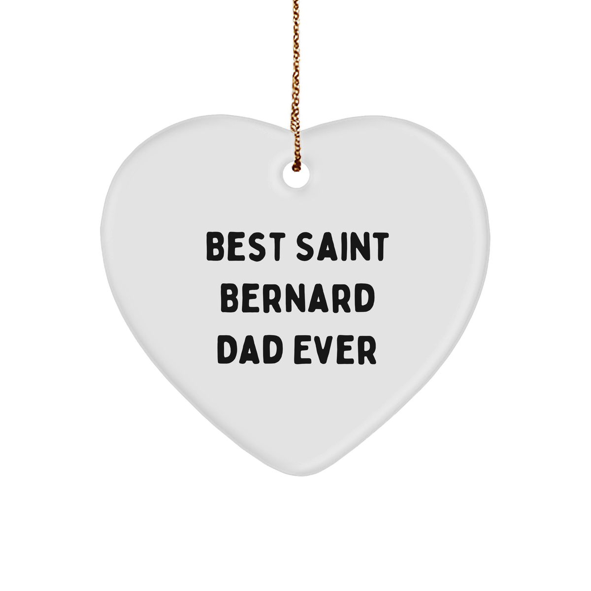 Saint Bernard Dog Dad Gifts from Friends for Best Saint Bernard Dad Ever Heart Ornament, Saint Bernard Dog Christmas Unique Gifts - Image 1