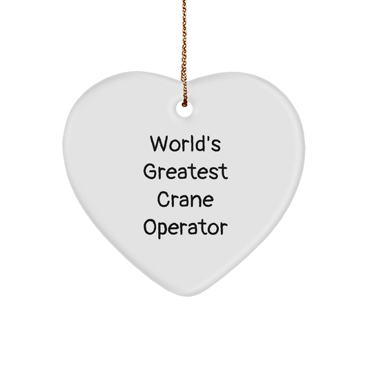Crane Operator Gifts for Him Funny Heart Ornament from Friends for Men Women Coworkers Family Christmas Unique - Image 1