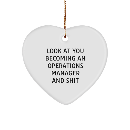Funny Operations Manager Gifts for Operations Managers, Heart Ornament from Friends, Family, Coworkers, or Men for Christmas - Image 1
