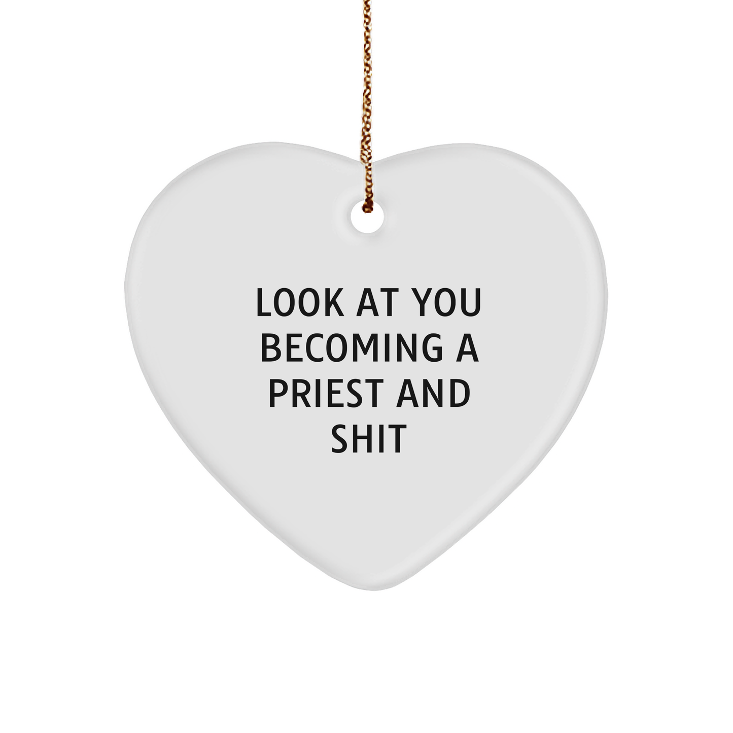 Funny Priest Heart Ornament Gifts from Men to Priest, Christmas Unique Priestly Finds - Image 1