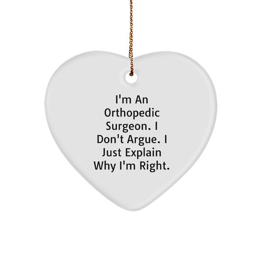 Orthopedic Surgeon Gifts, Funny Heart Ornament for Men, Christmas Unique Gifts from Men to Orthopedic Surgeon - Image 1